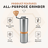Ручна кавомолка iCafilas Manual Coffee Grinder Металеві жорна, фото 6