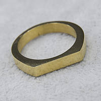 Кольцо золотистого цвета гладкое из ювелирной медицинской стали от Stainless Steel марка 316L
