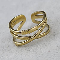 Кольцо золотистого цвета из ювелирной медицинской стали от Stainless Steel марка незамкнутое кольцо 316L