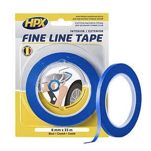 HPX FINE LINE - 6мм x 33м - маскуюча стрічка (скотч) для криволінійних контурів, фото 1