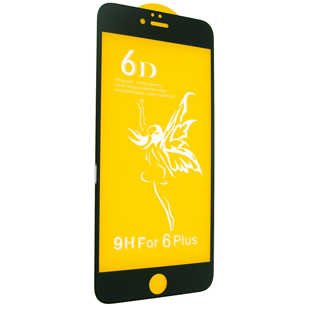Скло захисне 6D Premium для iPhone 6 Plus в тех. упаковці- чорний