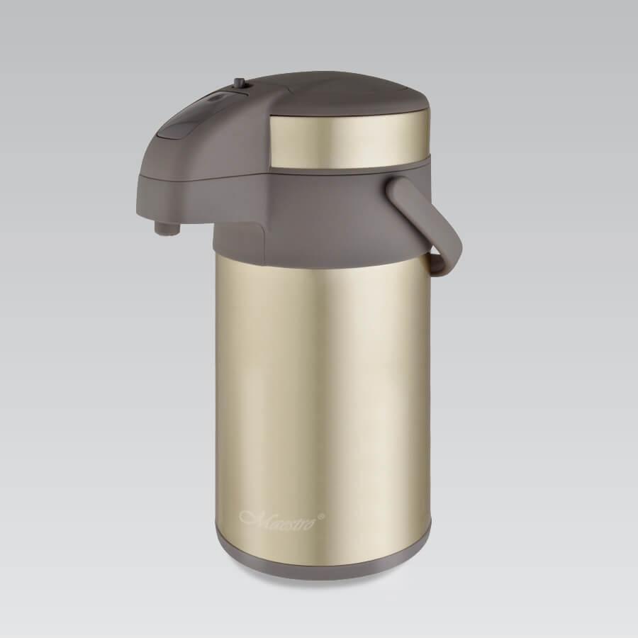 Термос помповий 4 л Maestro MR-1637-400 з нержавіючої сталі, золотистий