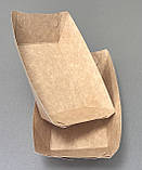 Тарілка картонна лодочка (бура) 110*70*45 50 шт, фото 7