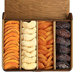 Подарунковий набір з сухофруктами без цукру в дерев'яній книзі mini