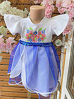 Дитяче плаття зшите з фатином для вишивки 3 роки. Матеріал — габардин, фатин