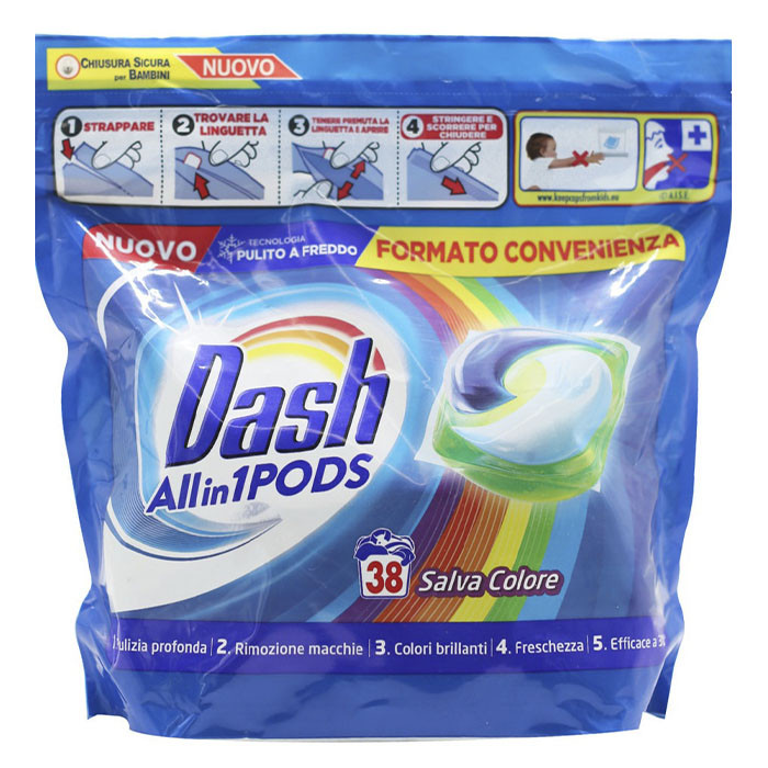 Капсули для прання Dash Color 3в1 для кольорової білизни 38 шт