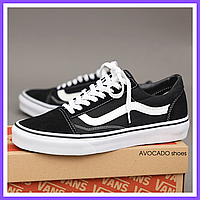 Кроссовки женские и мужские Vans Old Skool Classic black white / кеды Ванс олд скул класик черные белые