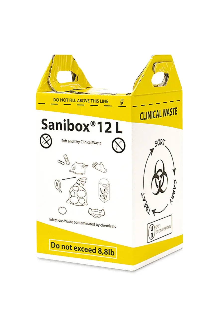 Контейнер-пакет для збору та утилізації медичних відходів Sanibox 12 л. 10 шт., фото 1