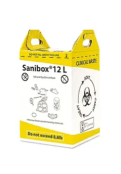 Контейнер-пакет для збору та утилізації медичних відходів Sanibox 12л