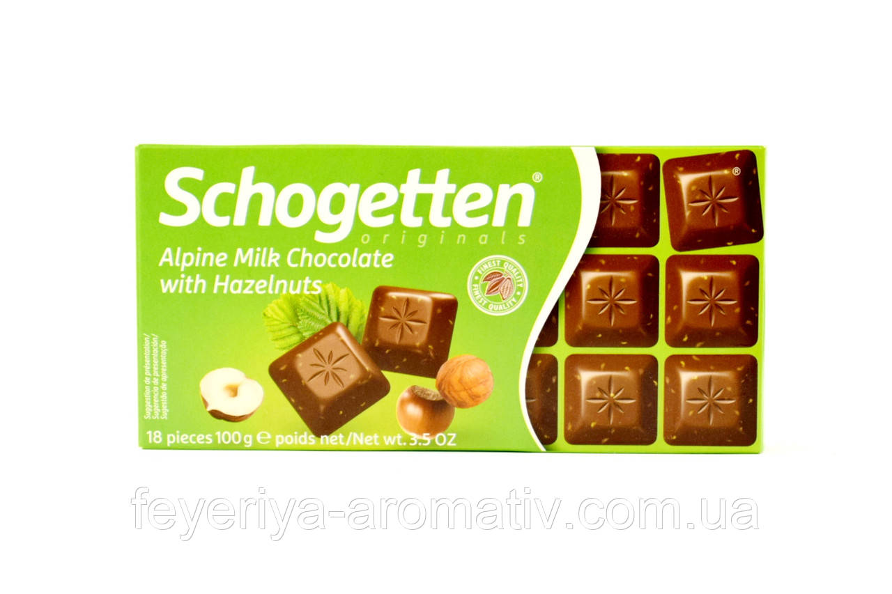 Шоколад молочний з фундуком Schogetten Alpine Milk Chocolate with Hazelnuts 100 г Німеччина