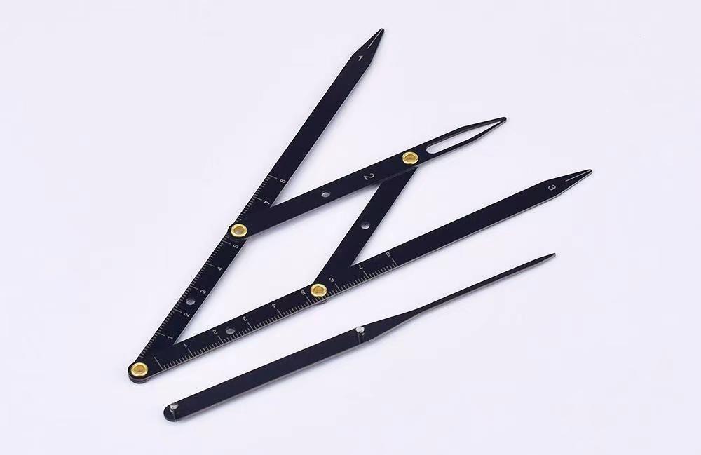 Лінійка для брів із металу із золотим співвідношенням., фото 1