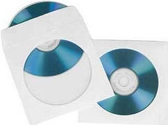 Конверт для CD і DVD дисків білий із віконцем