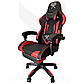 Ігрове комп'ютерне крісло Malatec (Чорне з червоним) — Геймерське крісло з підставкою для ніг Malatec, фото 4