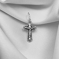 Серебряный крестик православный подвес небольшой крест с чернением из серебра 925 пробы подвеска