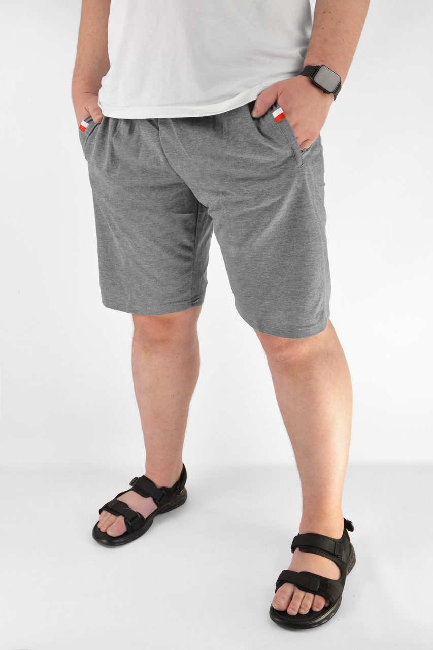 Шорти чоловічі трикотажні зі змійками на кишенях Бриджі чоловічі на (Угорщина) TOVTA Сірий колір M