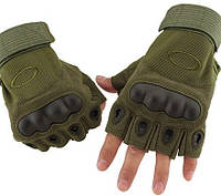 Прочные тактические защитные перчатки беспалые, военные штурмовые походные армейские с вставками, Ch910