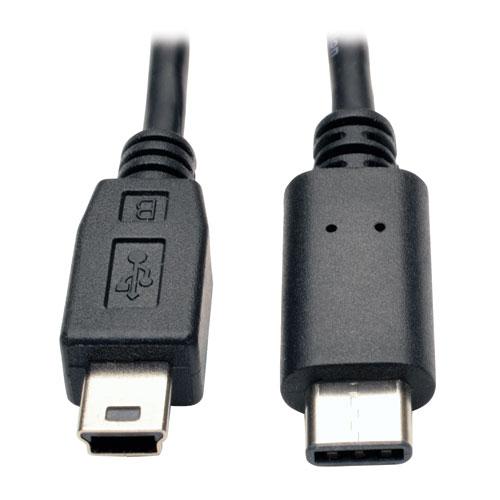 Високошвидкісний кабель USB 2.0, USB 5-контактний міні-B чоловічий до USB Type-C (USB-C) Чоловік, 6-футовий, фото 1