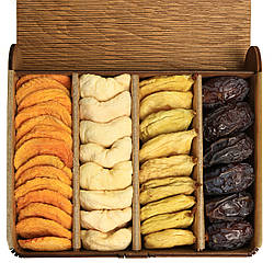 Подарунковий набір з сухофруктами у деревʼяній книзі mini