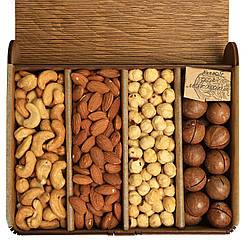 Подарунковий набір з горіхами в дерев'яній книзі mini