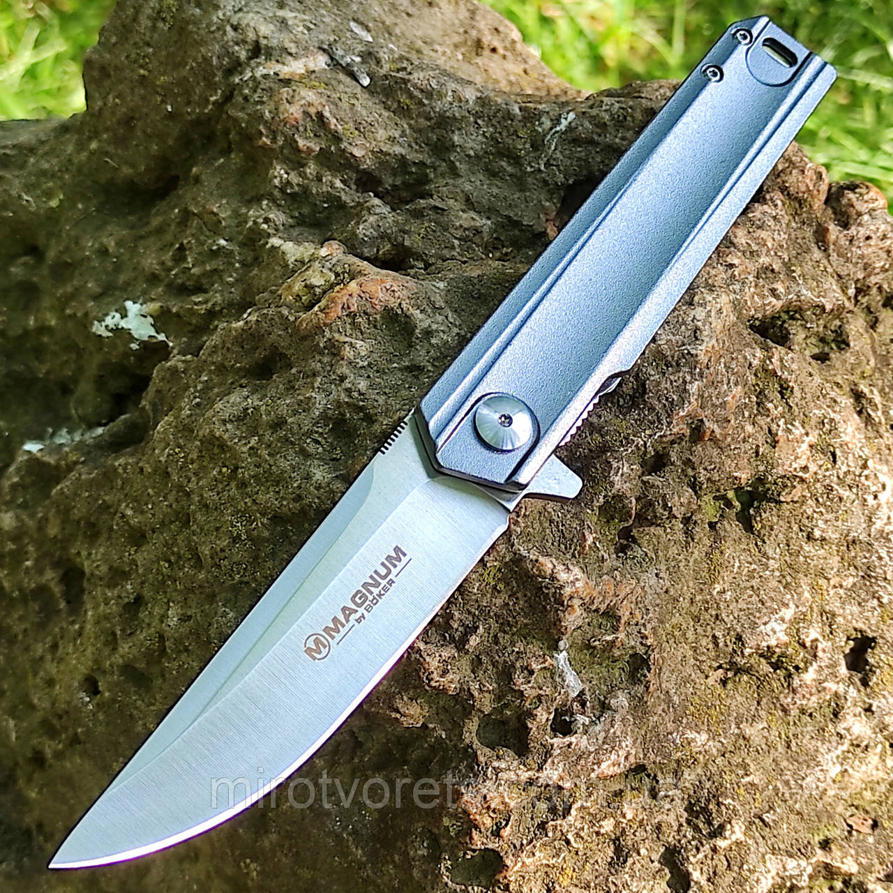 Складний Boker Magnum Straight Brother Aluminium, 440A, на підшипнику, фліппер