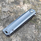 Складний Boker Magnum Straight Brother Aluminium, 440A, на підшипнику, фліппер, +paracord, фото 5
