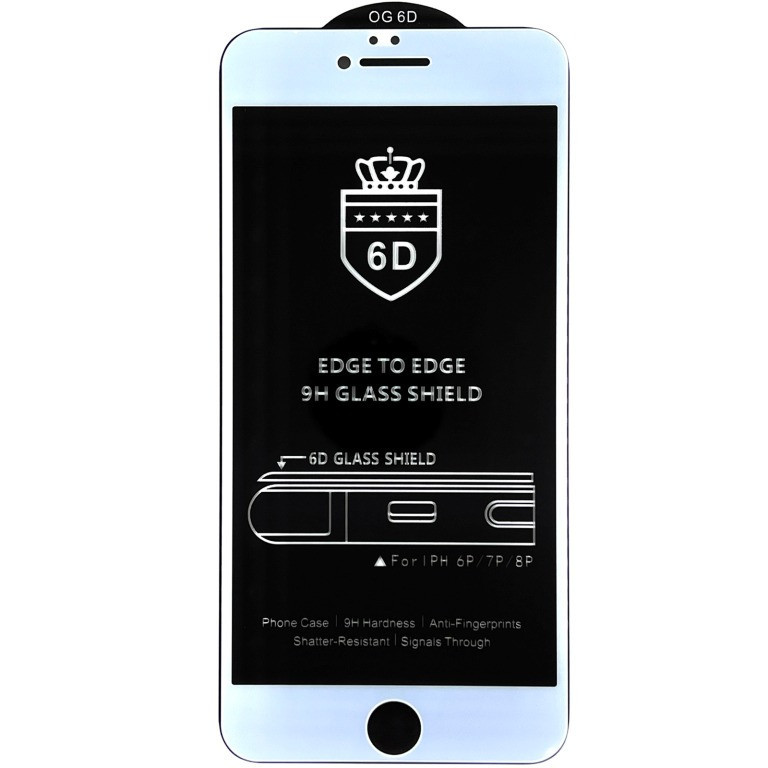 Скло захисне 6D Premium Black Edition для iPhone 7/8 в тех. упаковці- білий