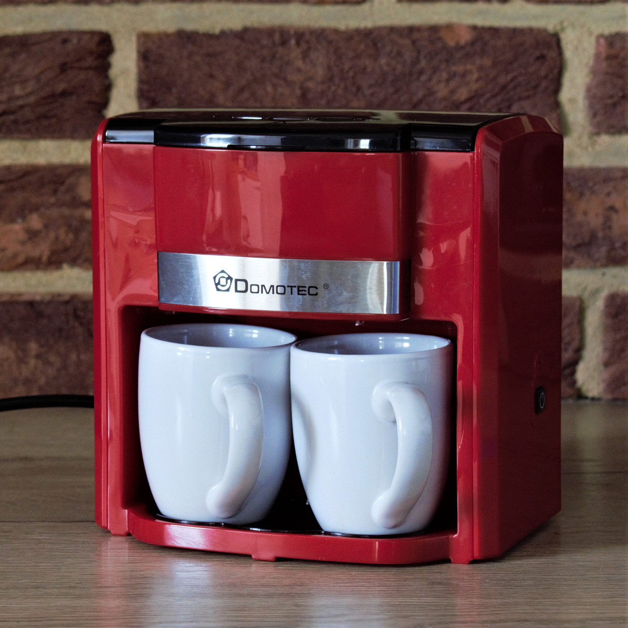 Крапельна кавоварка DOMOTEC MS-0705 Червона 500Вт, 2 керамічні чашки по 150мл
