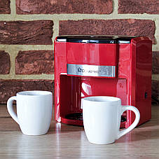 Крапельна кавоварка DOMOTEC MS-0705 Червона 500Вт, 2 керамічні чашки по 150мл, фото 2