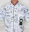 Бавовняна чоловіча теніска Hetai vk-0605 класична біла у візерунок, стильна чоловіча сорочка 100% бавовна XL, фото 6