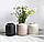 Ваза гончарна керамічна для квітів настільна 17 см "Широка 2" Чорний мат Rezon, фото 5