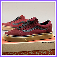 Кроссовки мужские и женские Vans Old Skool bordo / кеды Ванс олд скул бордовые