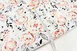 Тканина бязь "Фламінго в трояндах" на білому тлі № 1242, фото 5