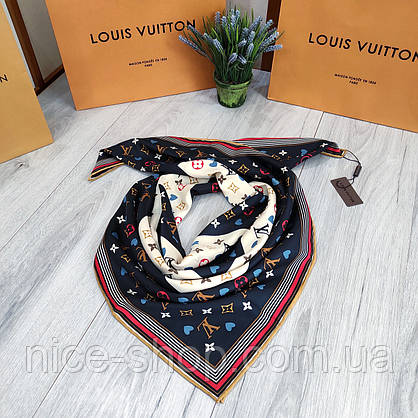 Хустка Louis Vuitton шовкова з ручною підшивкою, фото 4