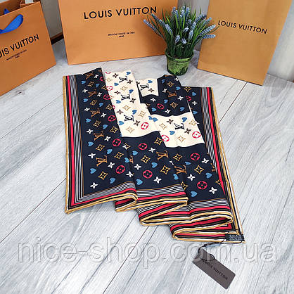 Хустка Louis Vuitton шовкова з ручною підшивкою, фото 5