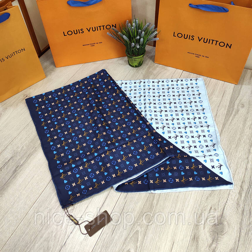 Хустка Louis Vuitton шовкова з ручною підшивкою, фото 1