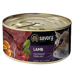 Savory Cat Gourmand Sterilized Lamb Вологий корм c ягням для стерилізованих котів всіх порід 200г