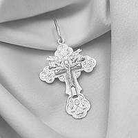 Серебряный крестик православный подвес крест из серебра 925 пробы подвеска
