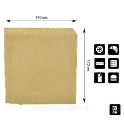 Пакет паперовий крафт куточок 170х170 /100шт.