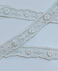 Мереживо на сітці молочне ширина 1,5 см