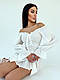 Жіноча стильна літня сукня з натуральної тканини муслін з довгим рукавом, фото 7