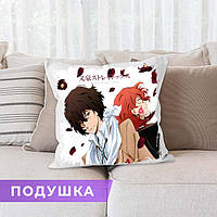 Подушка Bungo stray dogs "Дадзай и Накахара" / Подушка Проза бродячих псов квадрат 35х35