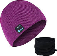 Фіолетова без бафа MISERWE Wireless Beanie Hat V5.0 Унісекс Чоловічі спортивні шапки та кепка Зимовий відкритий спортивний трикота
