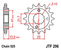 Звезда передняя JT JTF296.16RB