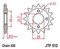 Звезда передняя JT JTF512.16RB