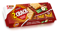 Крекер Roshen 2 CRACK з начинкою какао-горіх 235г