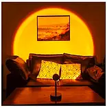 Світлодіодна для підлоги лампа проектор LED Sunset (Сансет) з ефектом золотого заходу для Селфі USB, фото 3