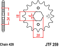 Звезда передняя JT JTF259.14