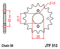 Звезда передняя JT JTF513.15RB