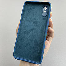 Чохол для Xiaomi Redmi 9A кейс з мікрофіброю софт тач покриттям на телефон сяомі редмі 9а темно-синій o9g, фото 3