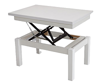 Білий стіл-трансформер Флай журнально-обідній із підіймальним механізмом для кухні та вітальні Мікс Меблі